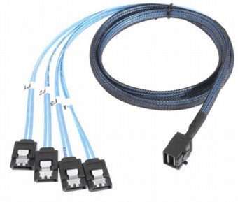��� ���� Mini SAS SFF-8643 Host to 7-Pin 4 SATA Target Hard Disk 6Gbps Data Server Raid Cable ����� �����