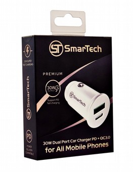 ��� ���� ��� ���� 30W - ����� PD ����-�� + USB QC3.0 - ���� SmarTech