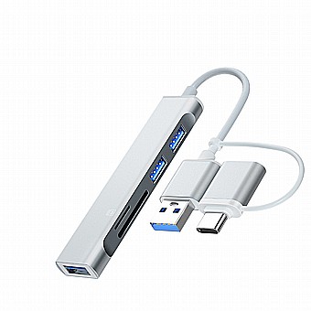 ���� HUB ����� ����� ����� - Type-C / USB to 3X3.0USB + MicroSD/SD