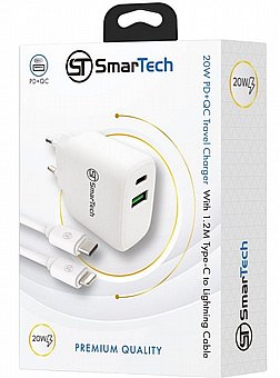 ���� ��� PD+QC 20W �� ��� ����-�� Lightning ������ ��� - ��� STTC20W - ����� ����� ����� ���� SmarTech