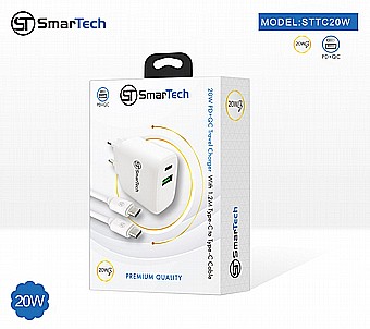 ���� ��� ���� PD+QC - 20W - �� ��� ����-�� �����-�� - ��� Sttc20w ���� SmarTech - ����� ������
