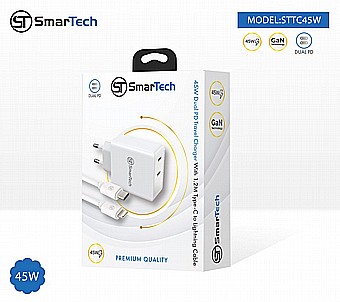 ���� ��� ���� Dual PD 45W - �� ��� ����-�� �-Lightning - ��� Sttc45w ����������� GaN - ���� SmarTech - ����� ������
