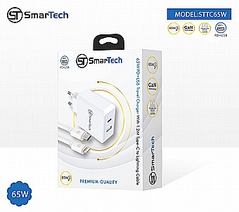 ���� ��� ���� PD+USB - 65W - �� ��� ����-�� �-Lightning - ��� Sttc65w ����������� GaN - ���� SmarTech - ����� ������