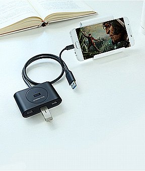 ����� ������ USB ����� - USB3.0 ����� 0.5 ��� �-4xUSB3.0 + ����� Usb - ���� UGREEN ��� 20290