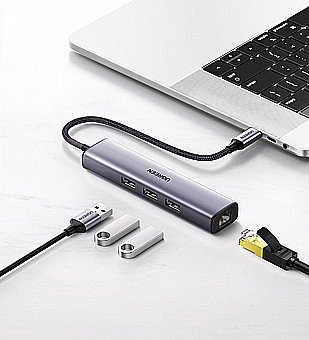 ����� ������� 4 �-1 ����� - ����-�� �-3xUSB3.0 + ��� 1000Mbps - ���� UGREEN ��� 20920