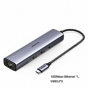 ����� ������� 4 �-1 ����� - ����-�� �-3xUSB3.0 + ��� 1000Mbps - ���� UGREEN ��� 20920