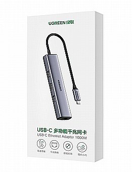 ����� ������� 4 �-1 ����� - ����-�� �-3xUSB3.0 + ��� 1000Mbps - ���� UGREEN ��� 20920