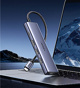 ����� ������� 5 �-1 ����� - ����-�� �-3xUSB3.0 + HDMI(4K30Hz) + PD100W - ���� UGREEN ��� 15596