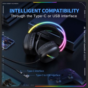 ������� ������� �������� Onikuma X33 � ����� RGB | ������ 50 ��� | ����� Type-C �� ���� USB